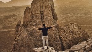 Man posing in the national park of El Teide