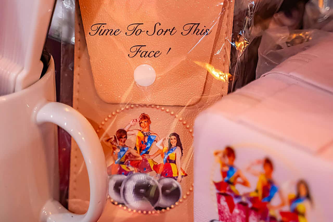 MHT themed souvenir items and novelty gifts featuring the cast