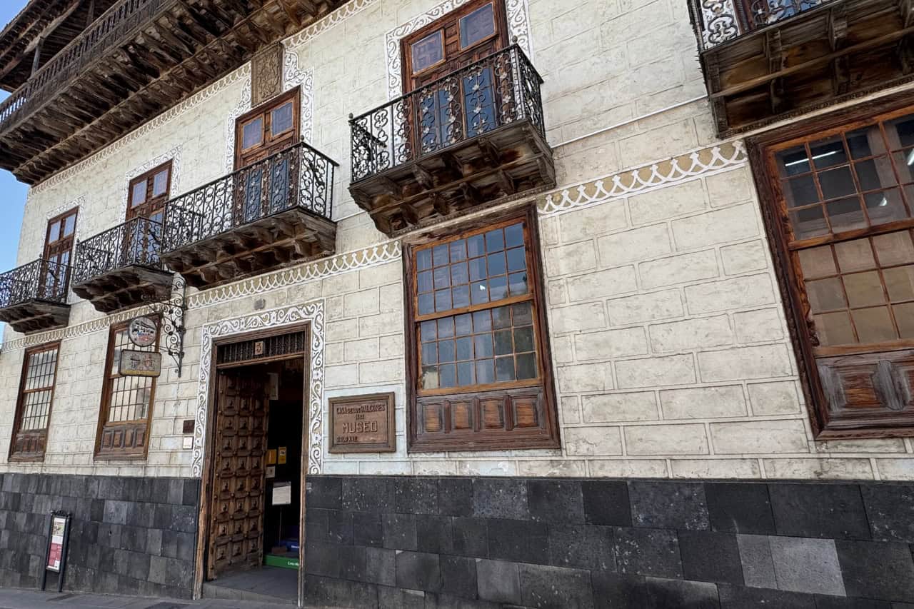 Wooden balconies of Casa de los Balcones in La Orotava, Tenerife