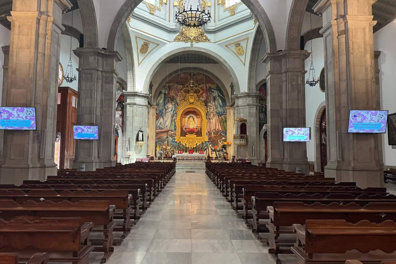 Interior of the Basilica of Candelaria with its central altar, Tenerife