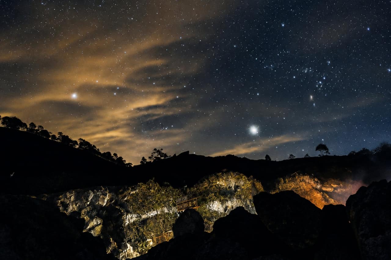 Stars above the volcanic landscape during a private night in Teide