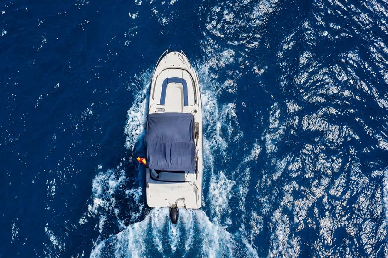 Kunstwerk voor verzamelkaart van kleine bootverhuur
