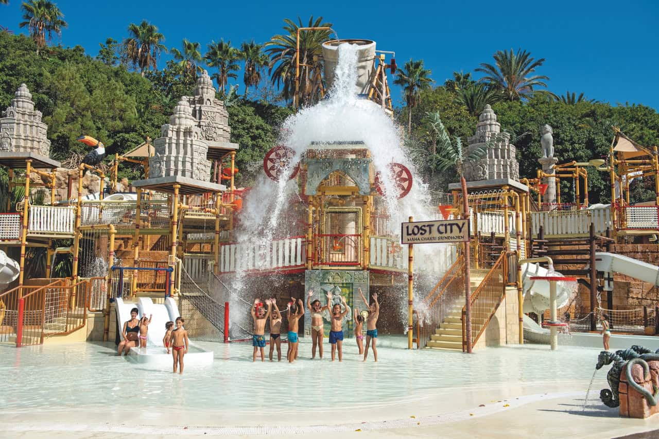 Children enjoying the Lost City playground at Siam Park