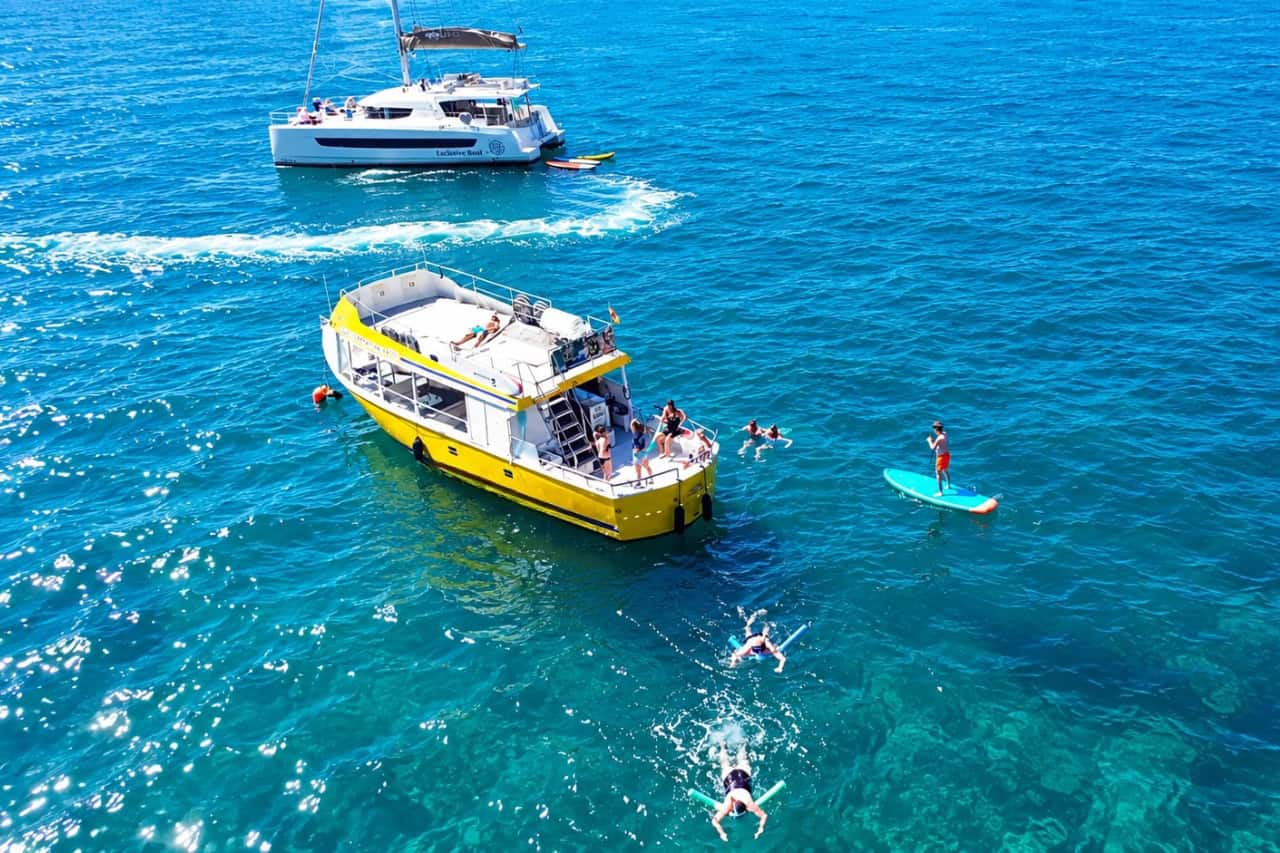 The snorkelling boat leaving Puerto de Mogán in Gran Canaria