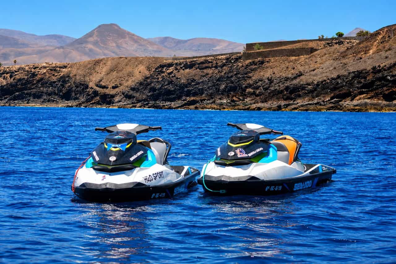 2 hour jet ski safari Lanzarote collectible card artwork