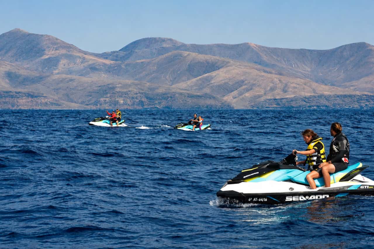 Jet ski hire Lanzarote collectible card artwork