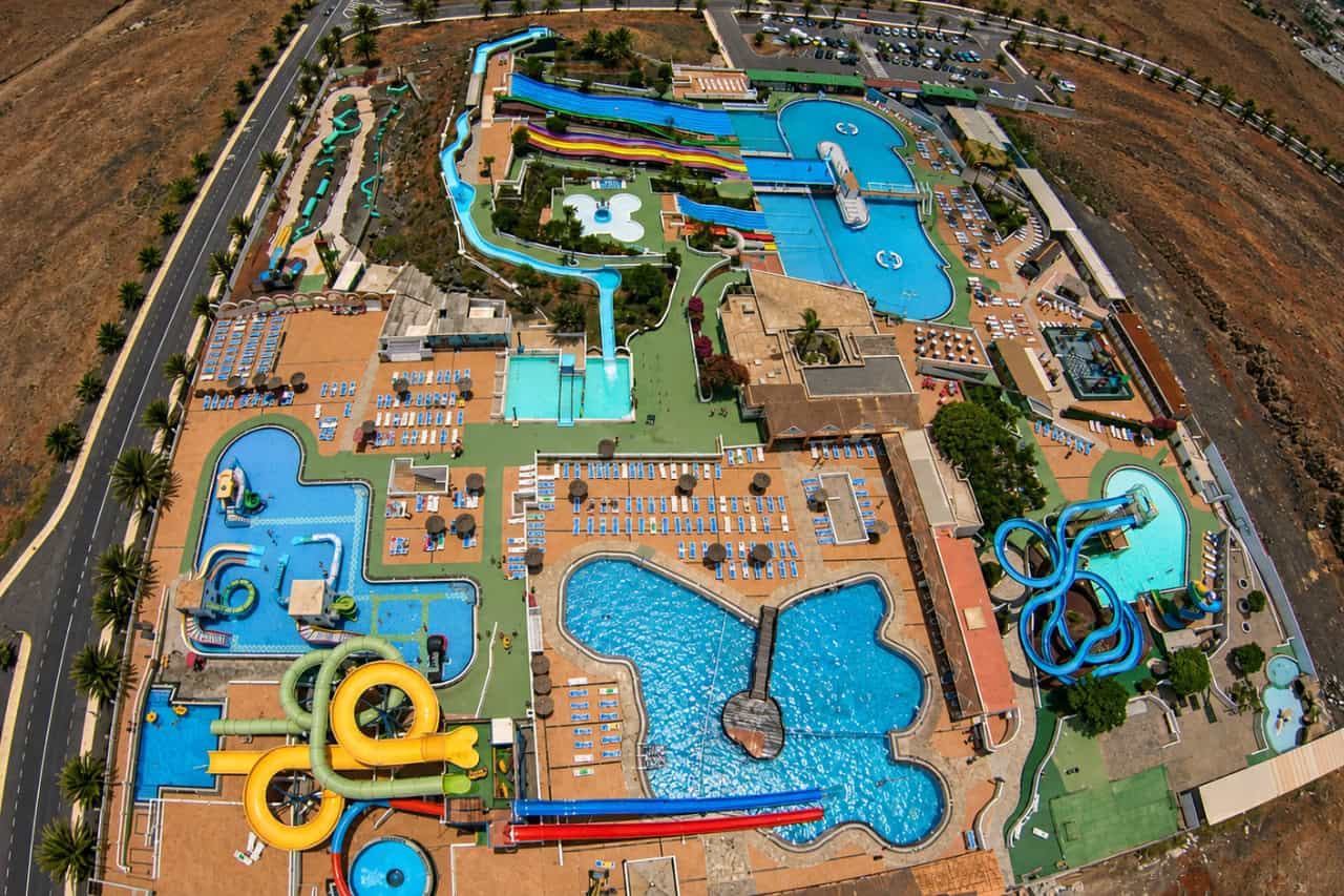 Aerial view of Aquapark Costa Teguise in Lanzarote