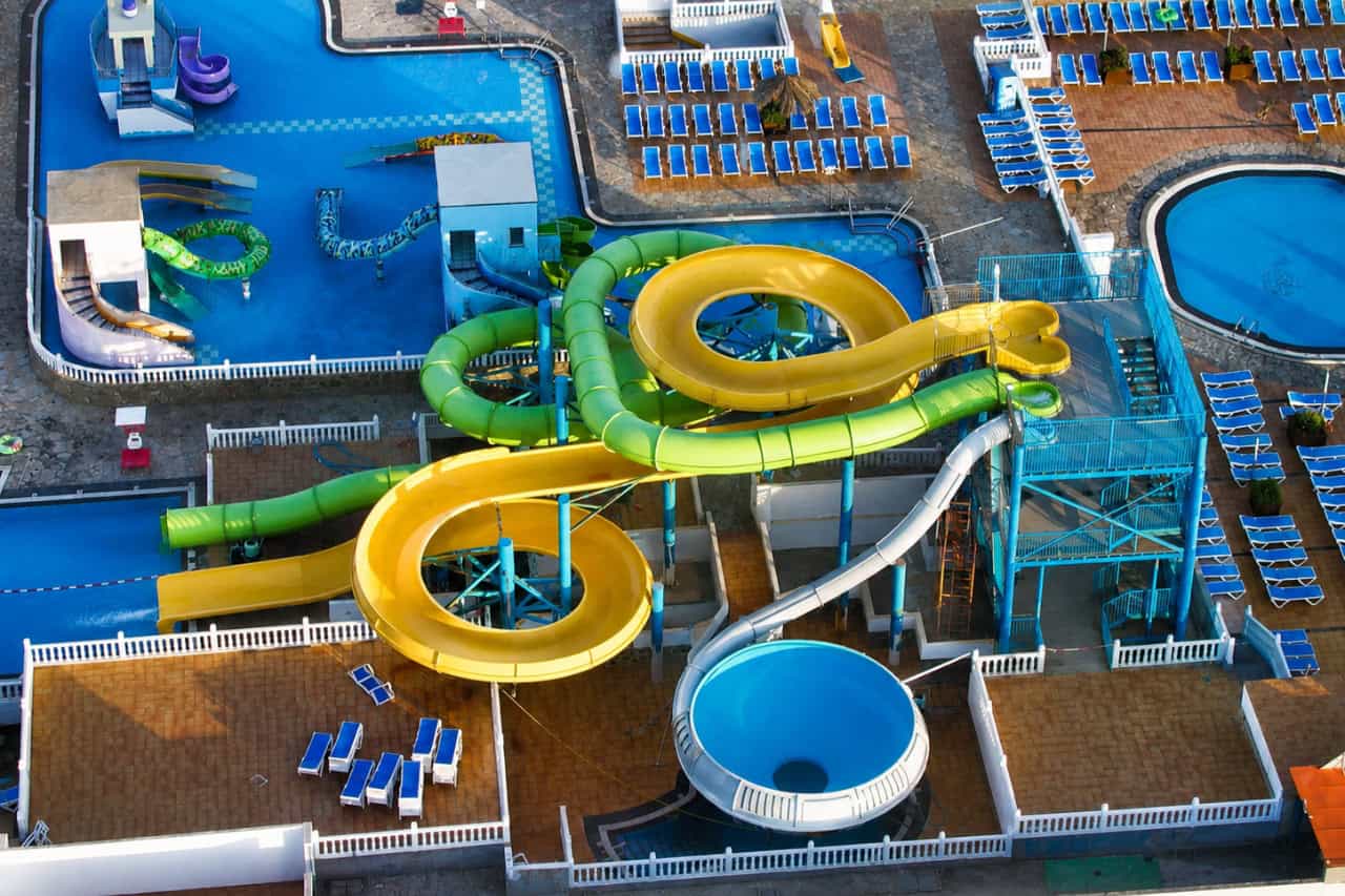 Aquapark Costa Teguise Lanzarote collectible card artwork