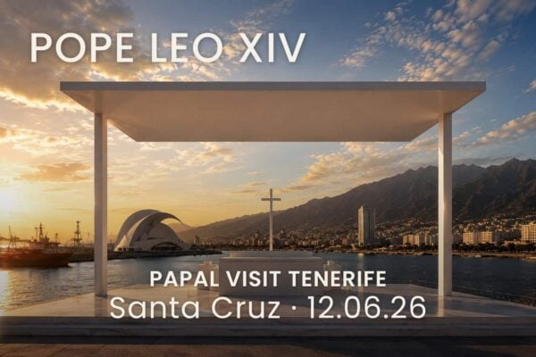 Pope Leo Tenerife Transfer thumbnail, historic pilgrimage to the papal mass at the Port of Santa Cruz Tenerife on Friday 12 June 2026 at 12:15