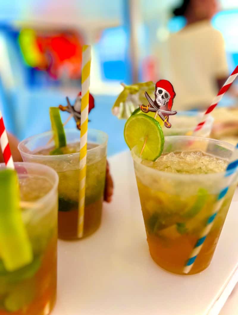 Fresh drink served on board a private premium catamaran in Gran Tarajal, Fuerteventura