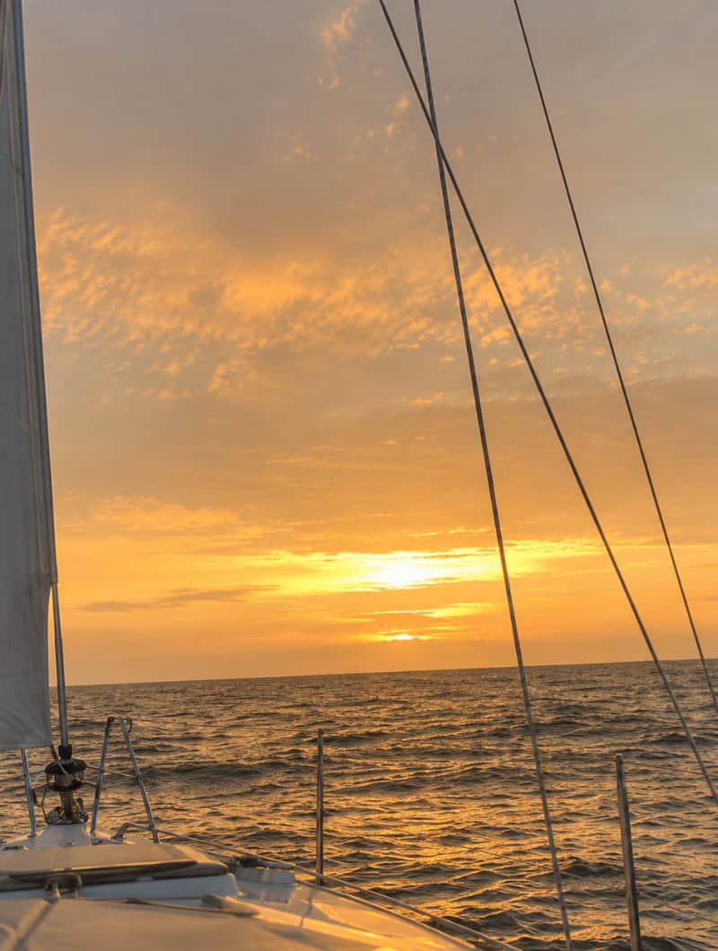 Sunset from the Blue Dream private boat sailing trip in Gran Canaria
