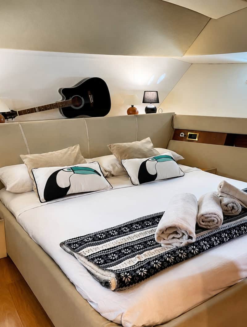 Gulliver Yacht Tenerife Master Cabin Master cabin on the Gulliver yacht Tenerife, useful for a rest on longer trips