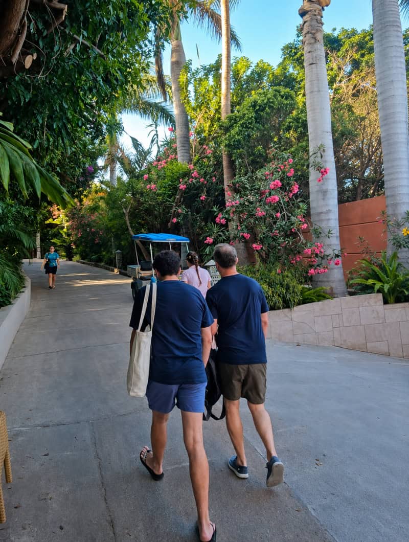 Siam Park host escorting guests to their VIP cabana area in Tenerife