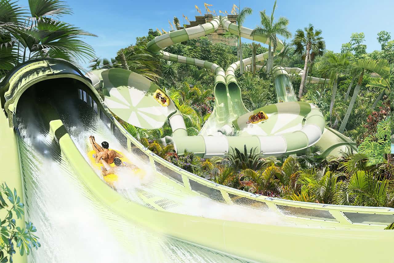 The high-speed Saifa racing slide at Siam Park, Tenerife