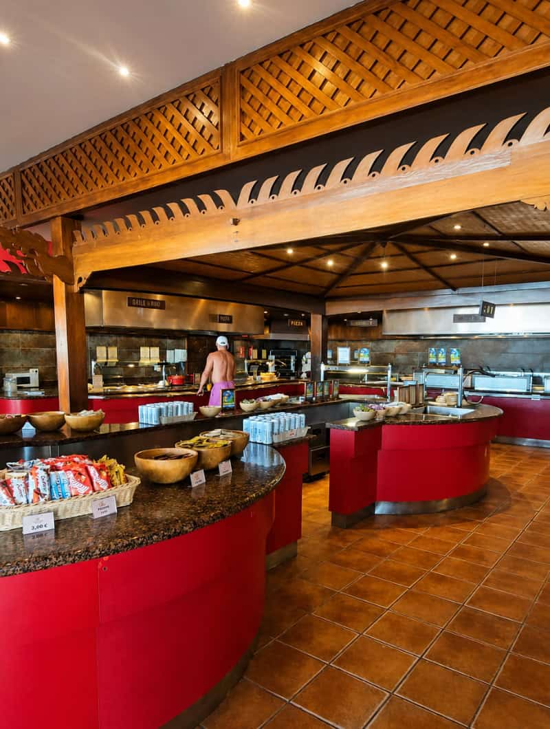 Siam Park restaurant area for all inclusive VIP ticket guests in Tenerife
