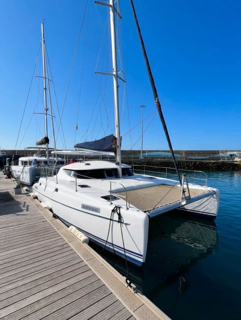 The small group catamaran sailing from Morro Jable along the Jandia coast in Fuerteventura
