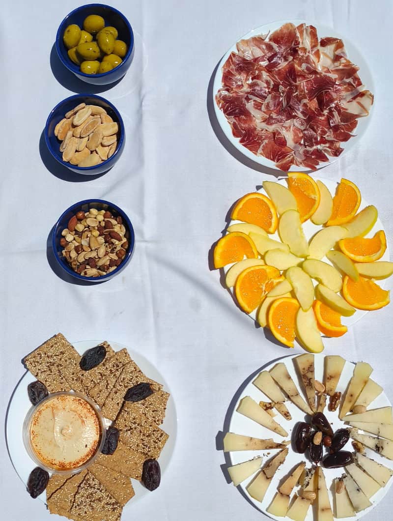 Premium snack selection served on board the BlackDune boat trip in Gran Canaria