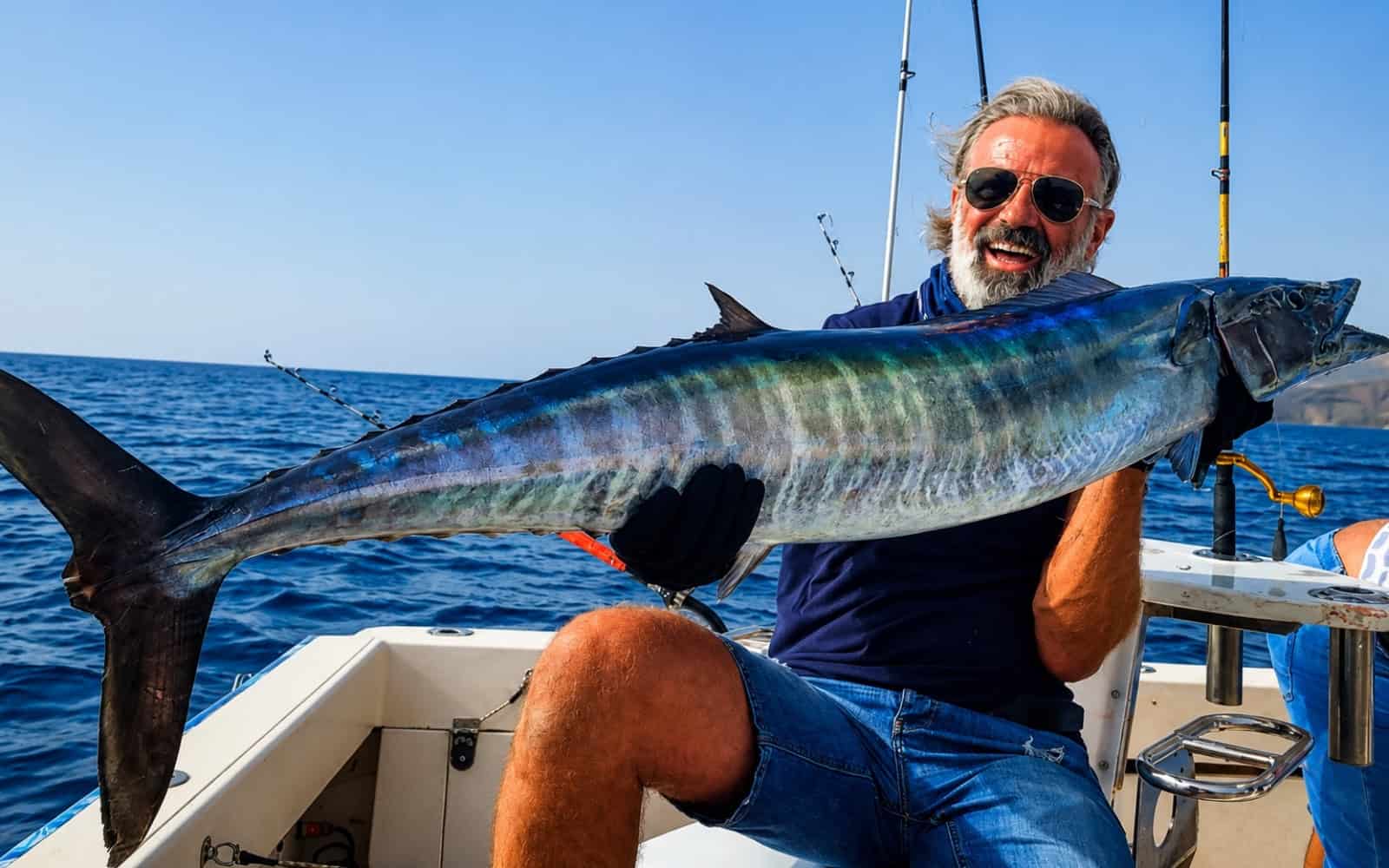 Guest with a big game catch on a fishing boat in Fuerteventura