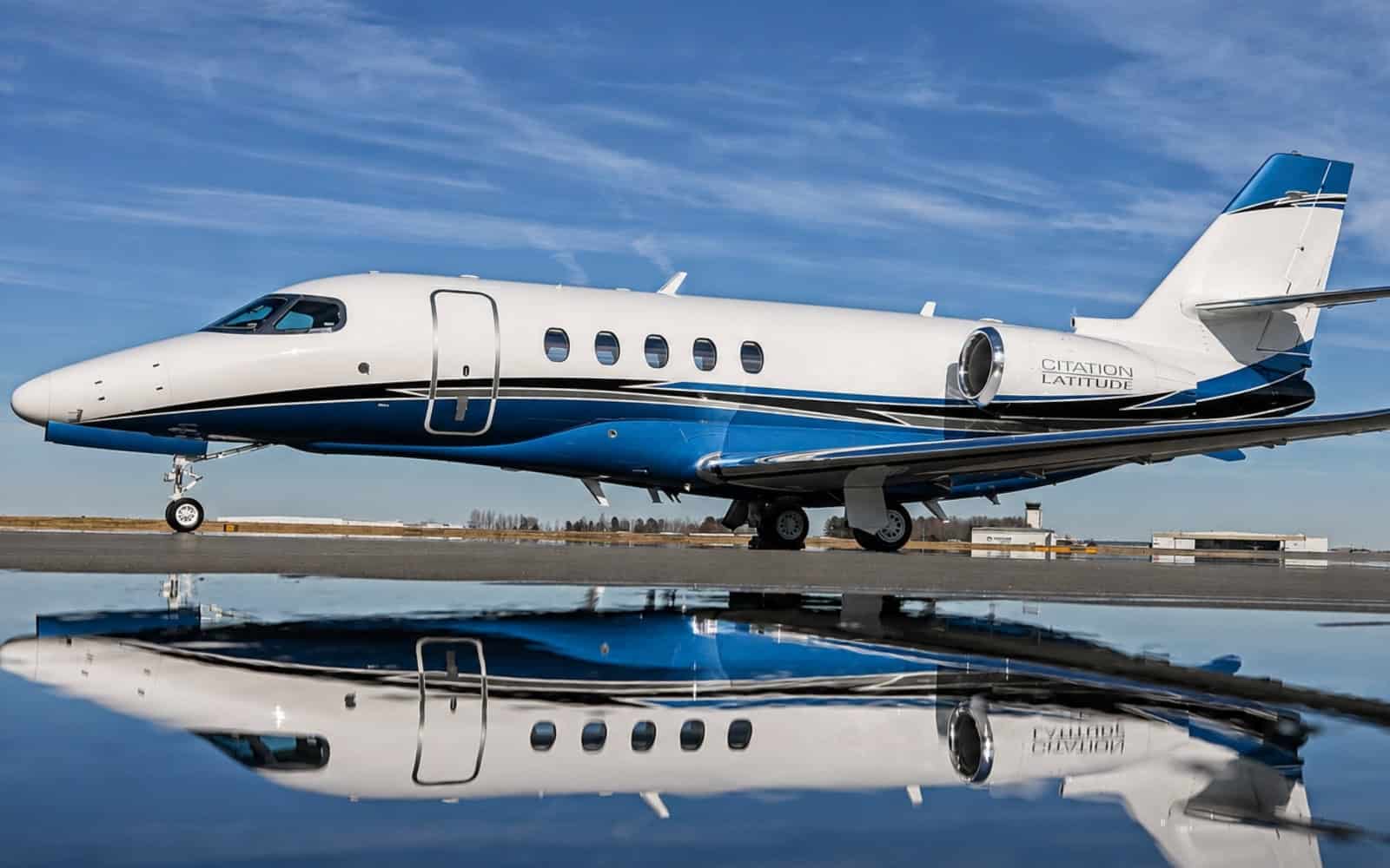 Private jet parked on the tarmac in the Canary Islands