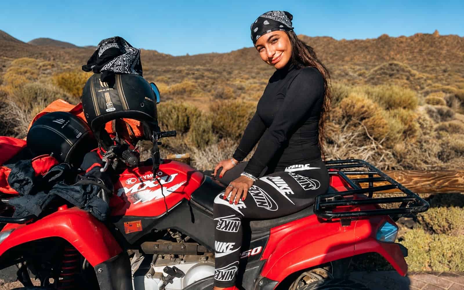 Guest on a quad in the volcanic landscape of Tenerife