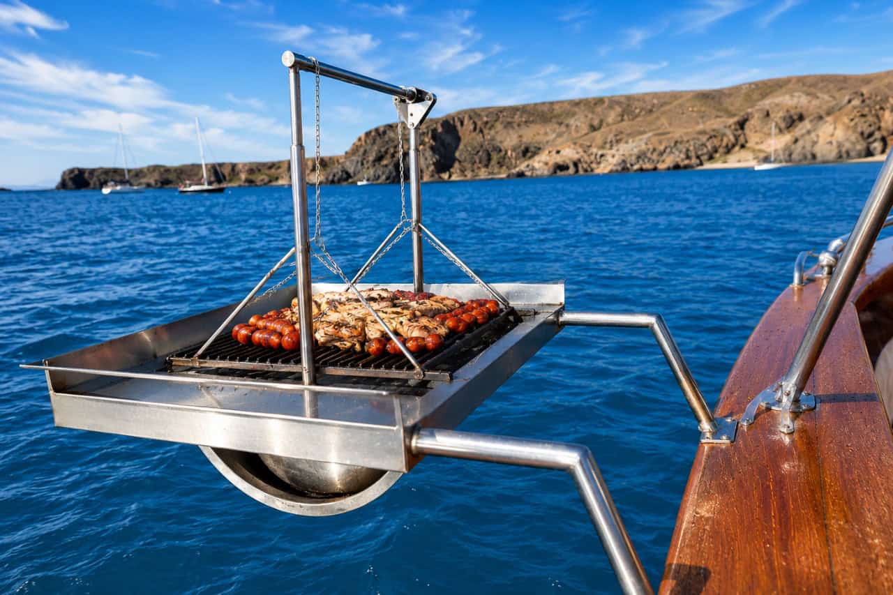 BBQ food served on the Chill Out Cruise boat trip