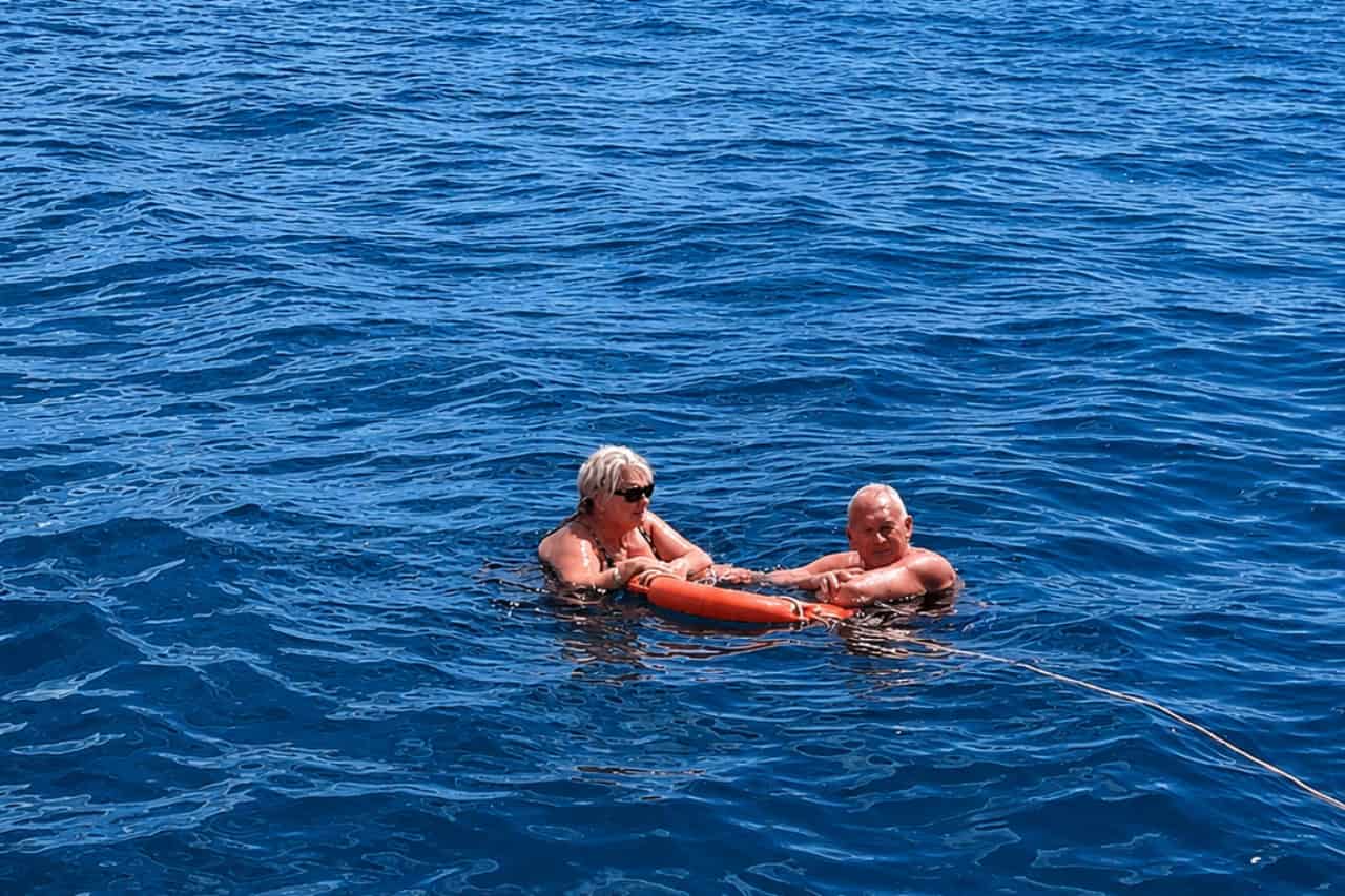 Swimming stop in the Atlantic on the Lanzarote boat excursion