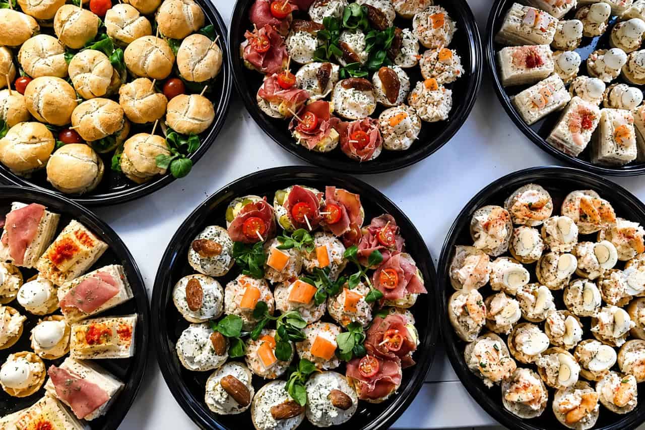 Fresh canapes and snacks served on the White Tenerife