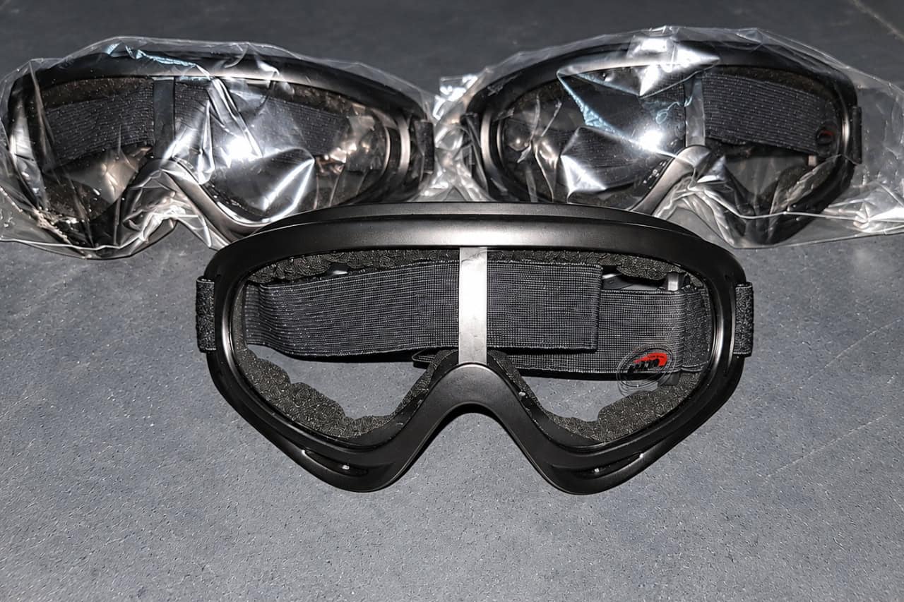 Protective airsoft goggles used during the games in Las Chafiras