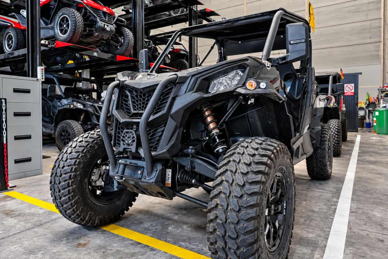 Can-Am off-road buggy prepared at the base