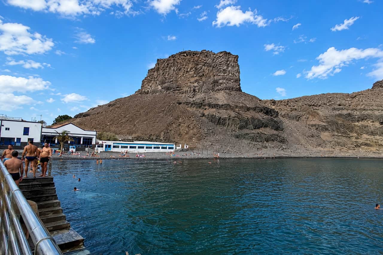 The seafront swimming area at Puerto de las Nieves in Agaete