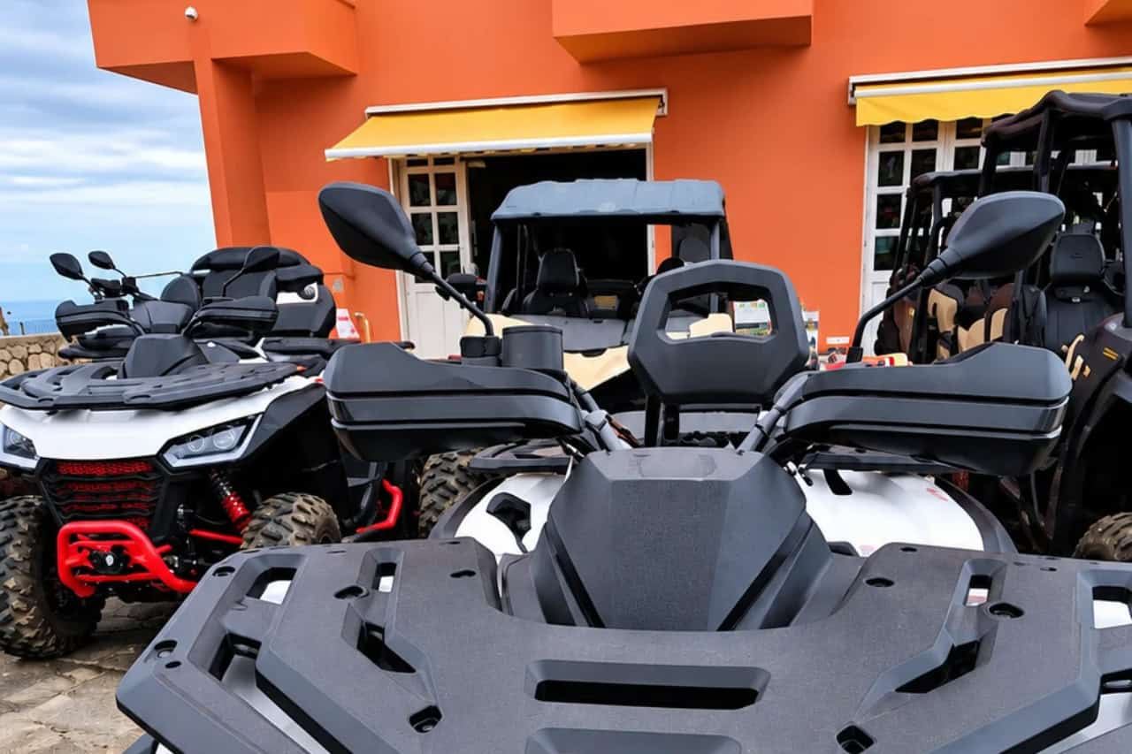The quad tour base in the hills of Guía de Isora before the Teide quad safari